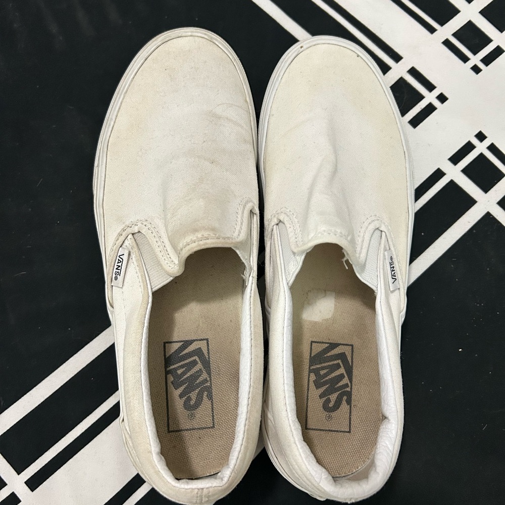 Vans White Slip-On Shoes